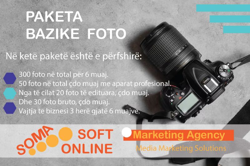 Paketa Bazike Foto nga Partner Marketing, sherbime fotografike profesionale, branding vizual me foto, foto produkti me drita studio, foto kreative per biznese, portofolio fotografi biznesi, fotografi kreative per kompani